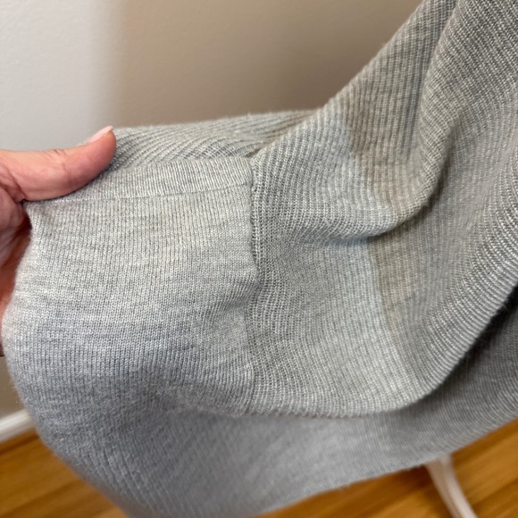 Banana Republic Longline Vest Womens Large Gray Good Ribbed Wool Blend Draped - Picture 4 of 9